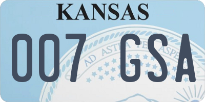 KS license plate 007GSA