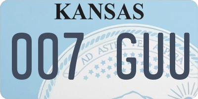 KS license plate 007GUU