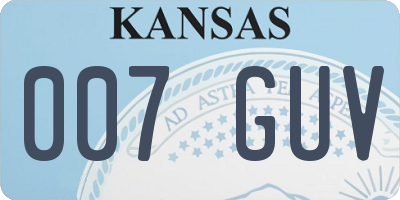 KS license plate 007GUV
