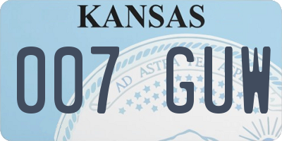 KS license plate 007GUW
