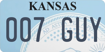 KS license plate 007GUY