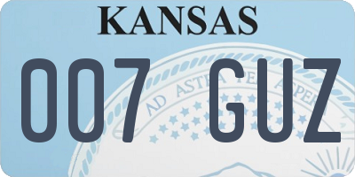 KS license plate 007GUZ