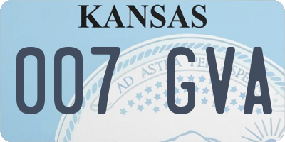 KS license plate 007GVA