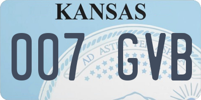 KS license plate 007GVB
