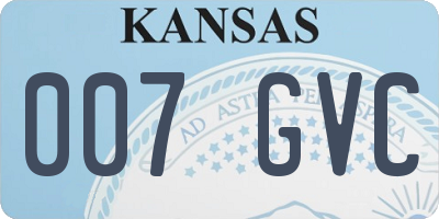 KS license plate 007GVC