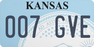 KS license plate 007GVE