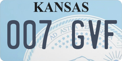 KS license plate 007GVF