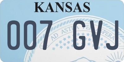 KS license plate 007GVJ