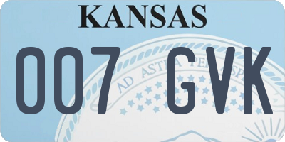 KS license plate 007GVK