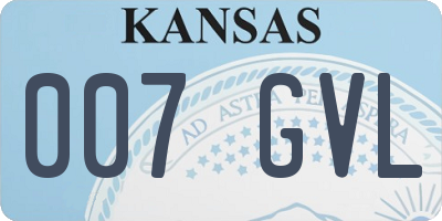 KS license plate 007GVL