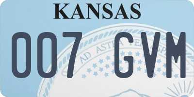 KS license plate 007GVM