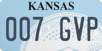 KS license plate 007GVP
