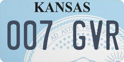KS license plate 007GVR