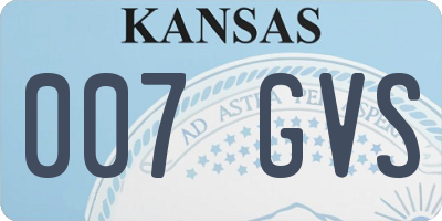 KS license plate 007GVS