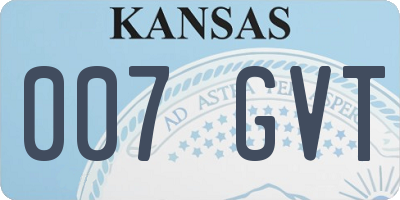 KS license plate 007GVT