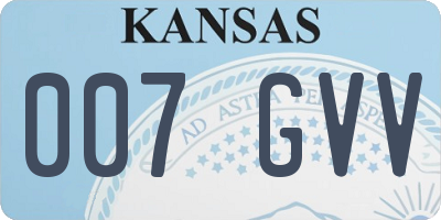 KS license plate 007GVV