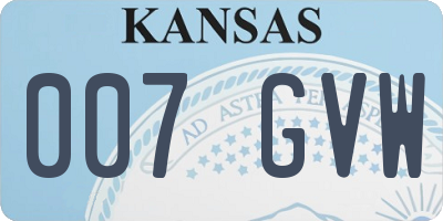 KS license plate 007GVW