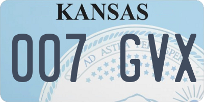 KS license plate 007GVX