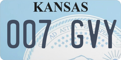 KS license plate 007GVY