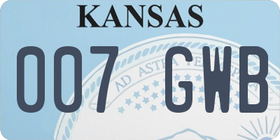 KS license plate 007GWB
