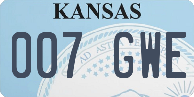 KS license plate 007GWE