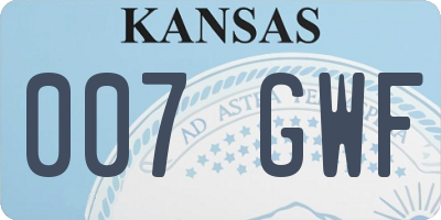 KS license plate 007GWF