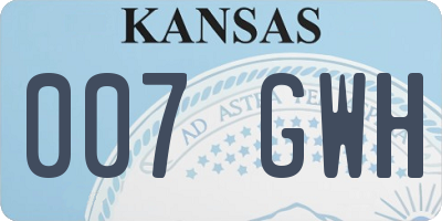 KS license plate 007GWH