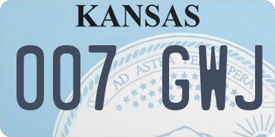 KS license plate 007GWJ