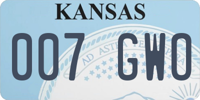 KS license plate 007GWO