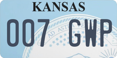 KS license plate 007GWP