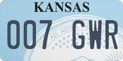 KS license plate 007GWR
