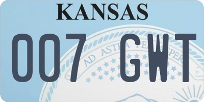 KS license plate 007GWT