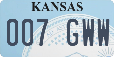 KS license plate 007GWW