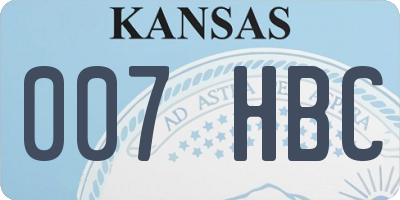 KS license plate 007HBC