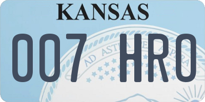 KS license plate 007HRO