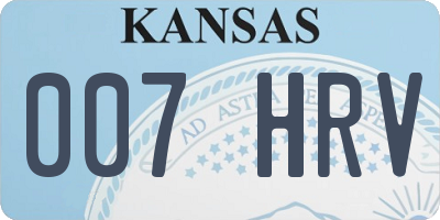KS license plate 007HRV