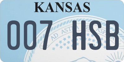 KS license plate 007HSB