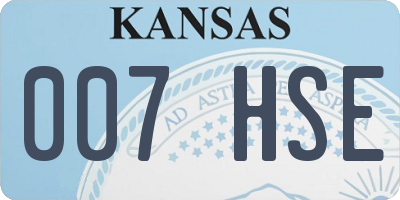 KS license plate 007HSE