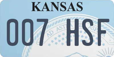 KS license plate 007HSF