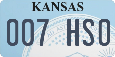 KS license plate 007HSO