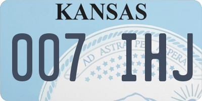 KS license plate 007IHJ
