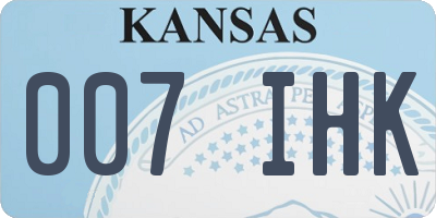 KS license plate 007IHK