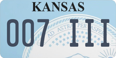 KS license plate 007III