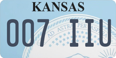 KS license plate 007IIU