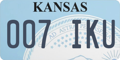 KS license plate 007IKU