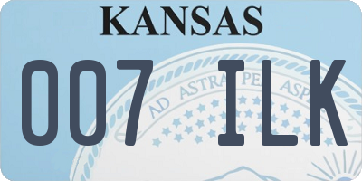 KS license plate 007ILK