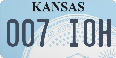 KS license plate 007IOH
