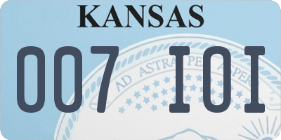 KS license plate 007IOI