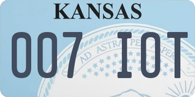 KS license plate 007IOT