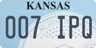 KS license plate 007IPQ